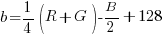 b = 1/4(R+G)-B/2+128