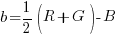 b = 1/2(R+G)-B