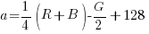 a = 1/4(R+B)-G/2+128