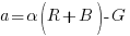 a = alpha(R+B)-G