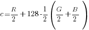 c = R/2+128-1/2(G/2+B/2)