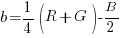 b = 1/4(R+G)-B/2