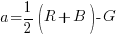 a = 1/2(R+B)-G