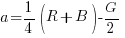 a = 1/4(R+B)-G/2
